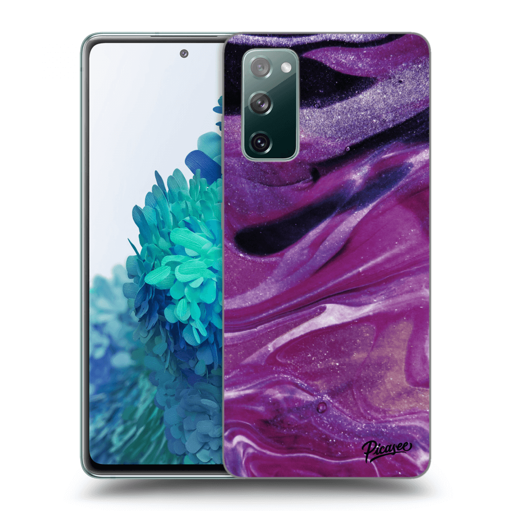 Picasee fekete szilikon tok az alábbi mobiltelefonokra Samsung Galaxy S20 FE - Purple glitter