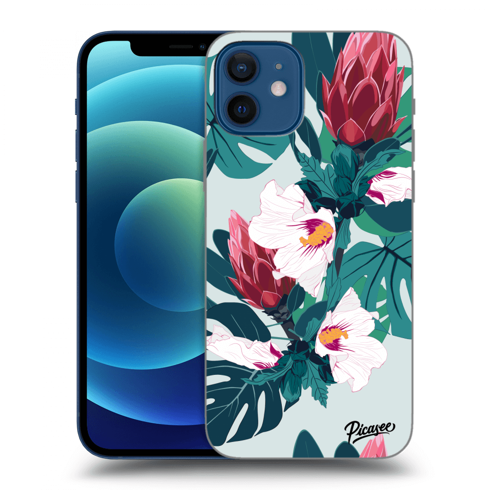 Picasee átlátszó szilikon tok az alábbi mobiltelefonokra Apple iPhone 12 - Rhododendron