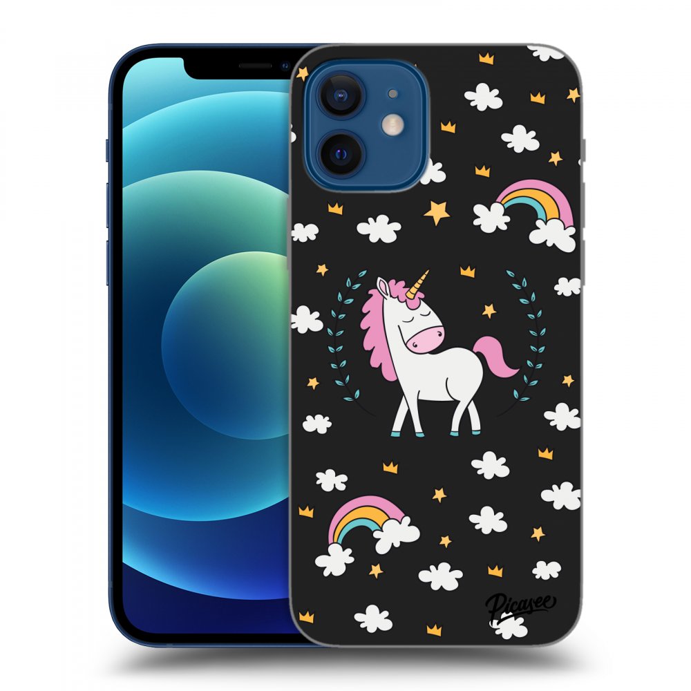 Picasee fekete szilikon tok az alábbi mobiltelefonokra Apple iPhone 12 - Unicorn star heaven