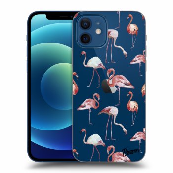 Picasee átlátszó szilikon tok az alábbi mobiltelefonokra Apple iPhone 12 - Flamingos