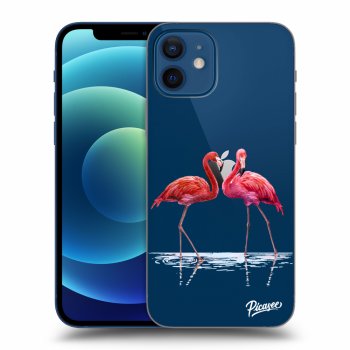 Picasee átlátszó szilikon tok az alábbi mobiltelefonokra Apple iPhone 12 - Flamingos couple