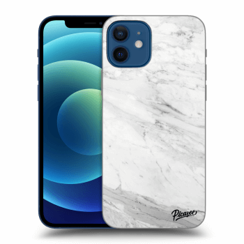 Picasee átlátszó szilikon tok az alábbi mobiltelefonokra Apple iPhone 12 - White marble