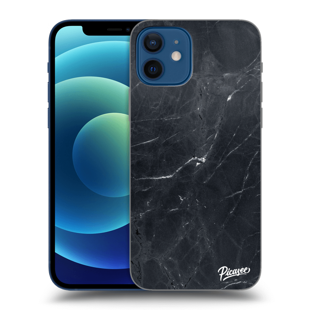 Picasee átlátszó szilikon tok az alábbi mobiltelefonokra Apple iPhone 12 - Black marble