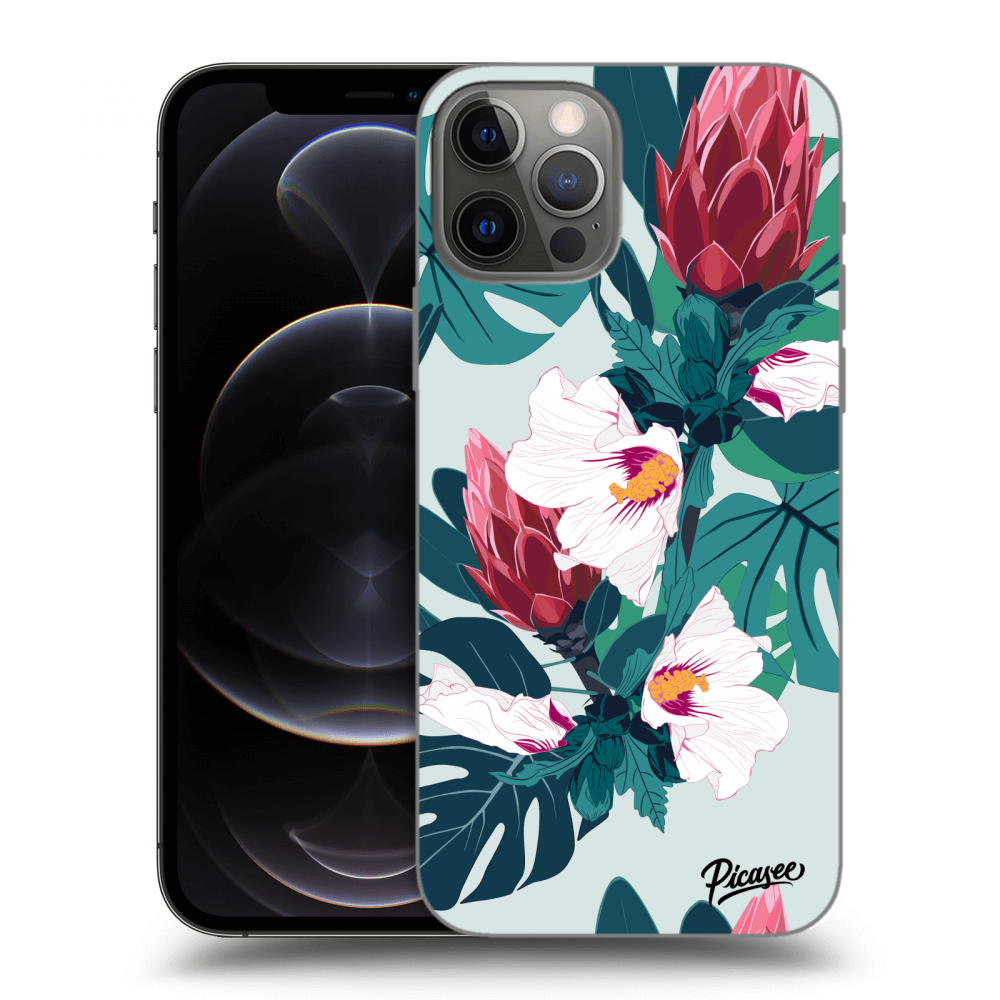 Picasee fekete szilikon tok az alábbi mobiltelefonokra Apple iPhone 12 Pro - Rhododendron