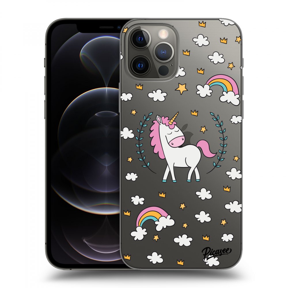 Picasee átlátszó szilikon tok az alábbi mobiltelefonokra Apple iPhone 12 Pro - Unicorn star heaven