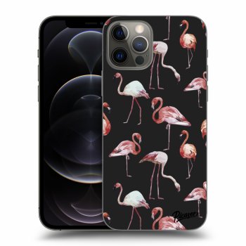 Picasee fekete szilikon tok az alábbi mobiltelefonokra Apple iPhone 12 Pro - Flamingos