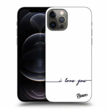 Picasee fekete szilikon tok az alábbi mobiltelefonokra Apple iPhone 12 Pro - I love you