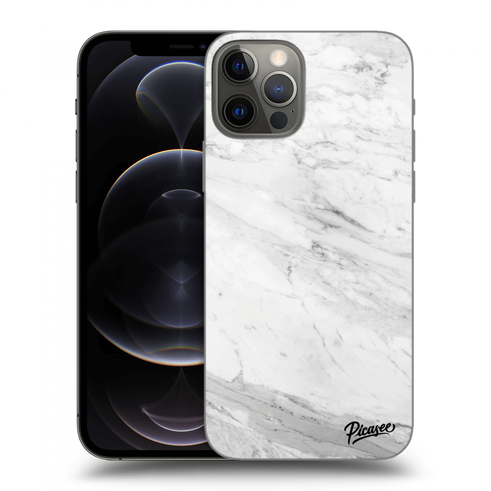 Picasee átlátszó szilikon tok az alábbi mobiltelefonokra Apple iPhone 12 Pro - White marble
