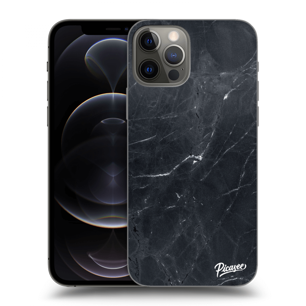 Picasee átlátszó szilikon tok az alábbi mobiltelefonokra Apple iPhone 12 Pro - Black marble
