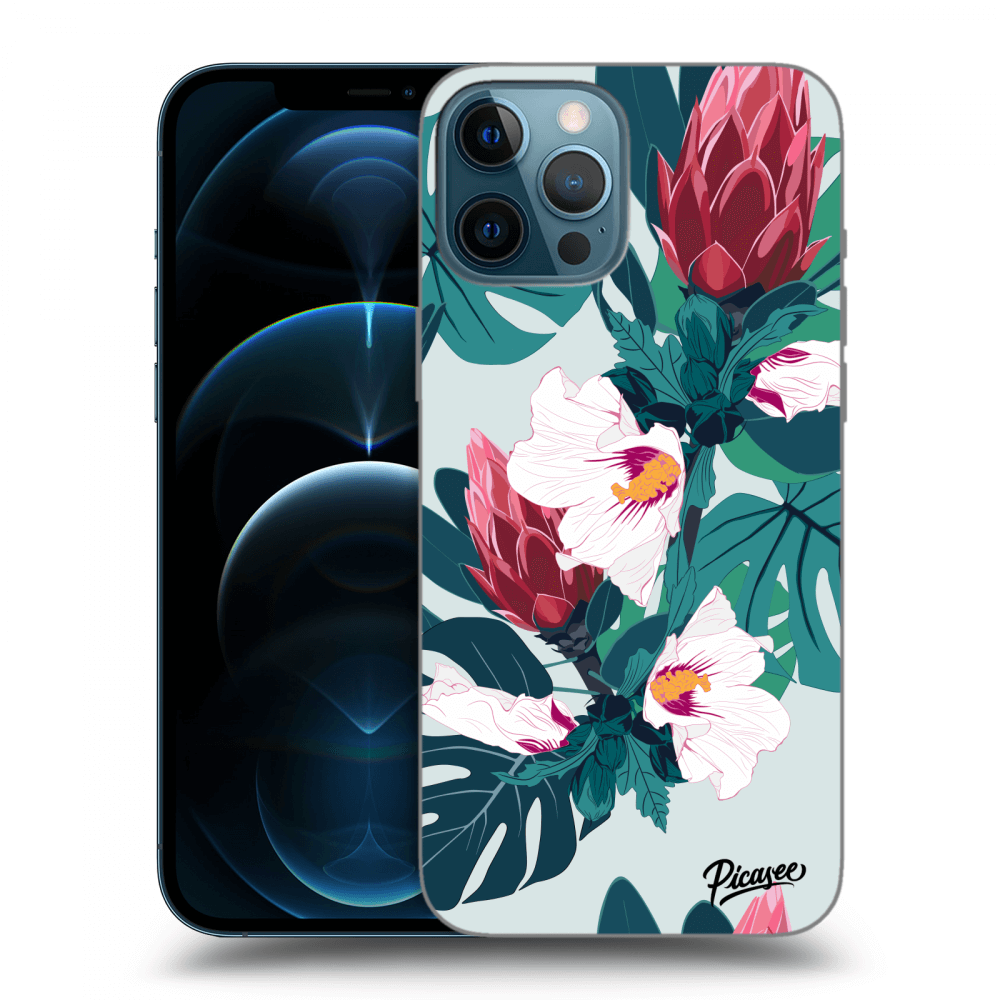 Picasee átlátszó szilikon tok az alábbi mobiltelefonokra Apple iPhone 12 Pro Max - Rhododendron