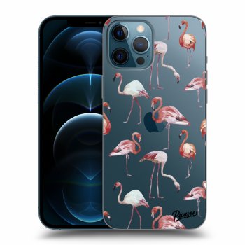 Picasee átlátszó szilikon tok az alábbi mobiltelefonokra Apple iPhone 12 Pro Max - Flamingos