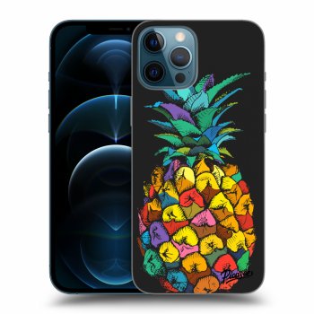 Picasee fekete szilikon tok az alábbi mobiltelefonokra Apple iPhone 12 Pro Max - Pineapple