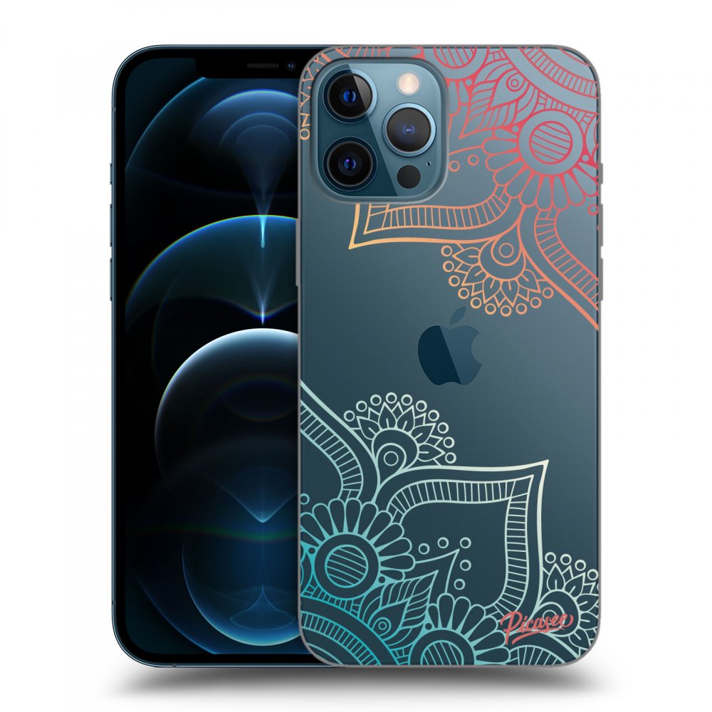 Picasee átlátszó szilikon tok az alábbi mobiltelefonokra Apple iPhone 12 Pro Max - Flowers pattern