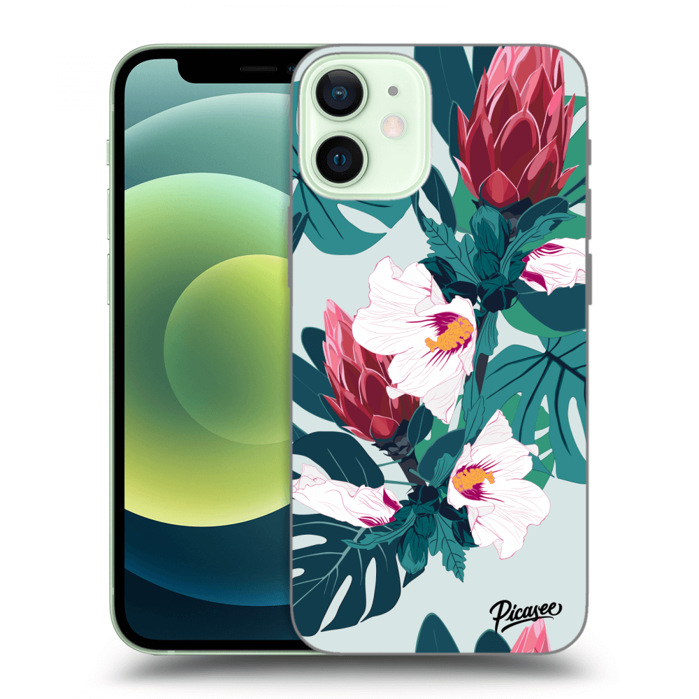 Picasee átlátszó szilikon tok az alábbi mobiltelefonokra Apple iPhone 12 mini - Rhododendron
