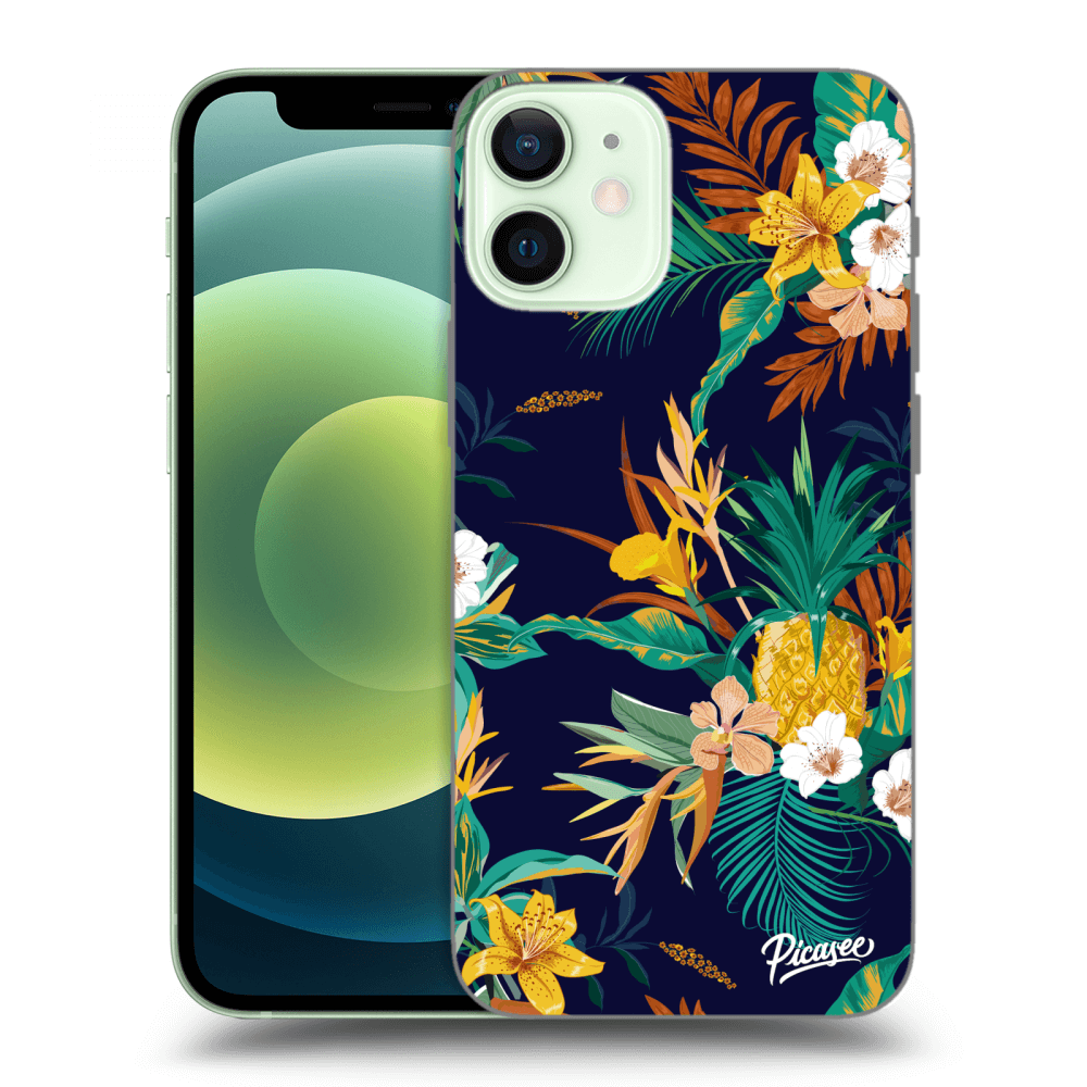 Picasee átlátszó szilikon tok az alábbi mobiltelefonokra Apple iPhone 12 mini - Pineapple Color