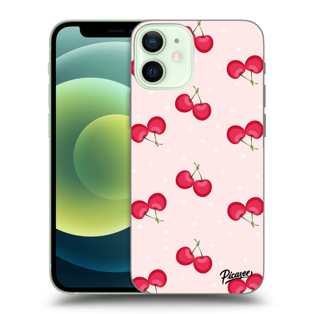 Picasee átlátszó szilikon tok az alábbi mobiltelefonokra Apple iPhone 12 mini - Cherries