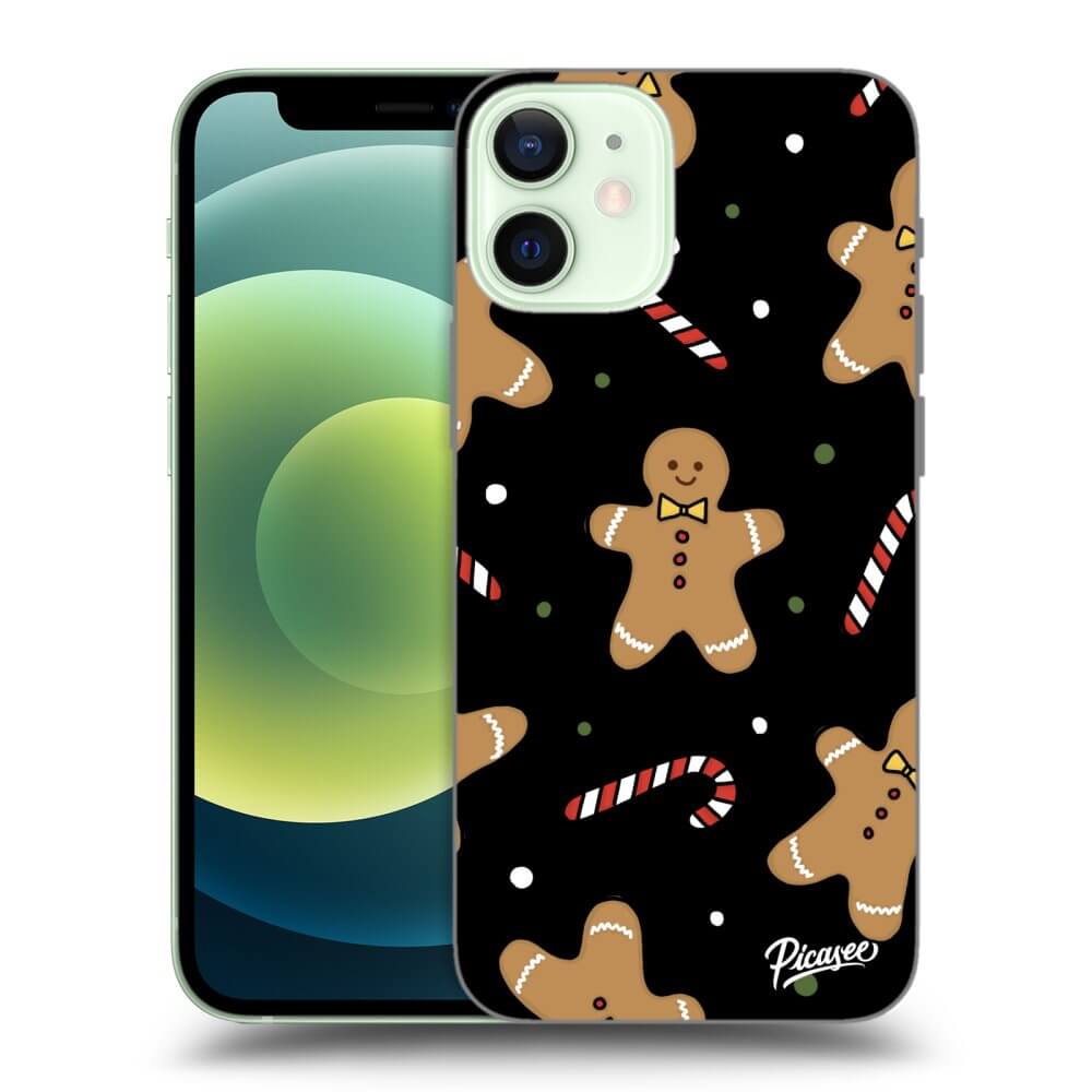 Picasee fekete szilikon tok az alábbi mobiltelefonokra Apple iPhone 12 mini - Gingerbread