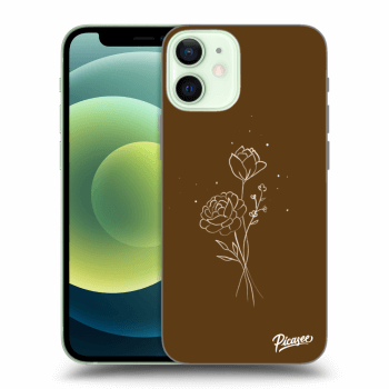 Picasee ULTIMATE CASE Apple iPhone 12 mini - készülékre - Brown flowers