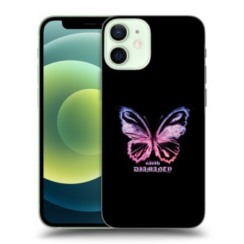 Picasee átlátszó szilikon tok az alábbi mobiltelefonokra Apple iPhone 12 mini - Diamanty Purple