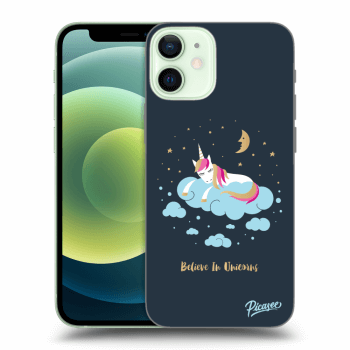 Picasee fekete szilikon tok az alábbi mobiltelefonokra Apple iPhone 12 mini - Believe In Unicorns