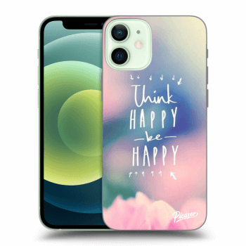 Picasee átlátszó szilikon tok az alábbi mobiltelefonokra Apple iPhone 12 mini - Think happy be happy