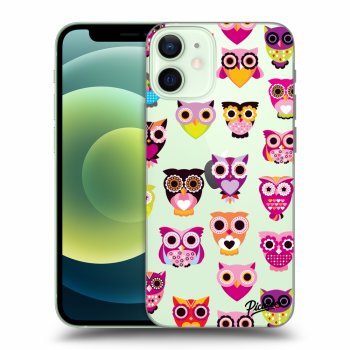 Picasee átlátszó szilikon tok az alábbi mobiltelefonokra Apple iPhone 12 mini - Owls
