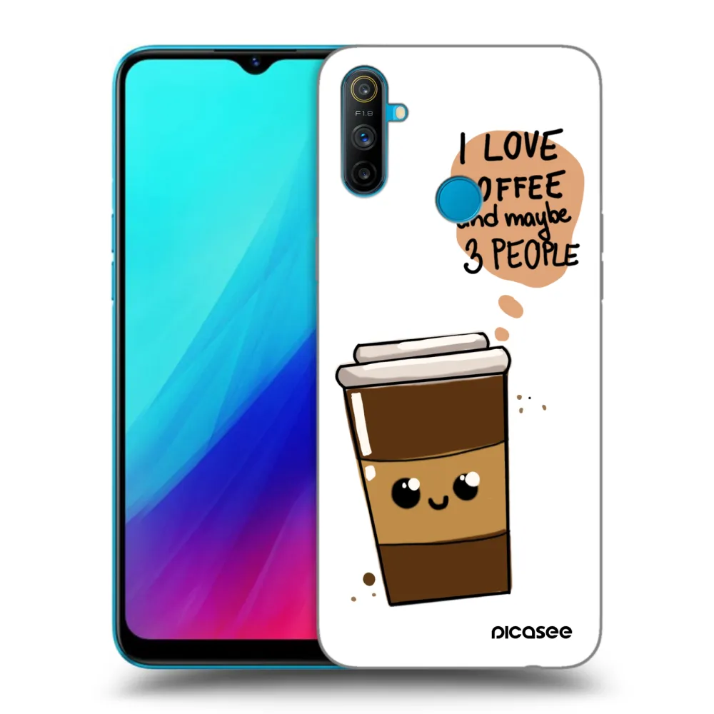 Picasee fekete szilikon tok az alábbi mobiltelefonokra Realme C3 - Cute coffee