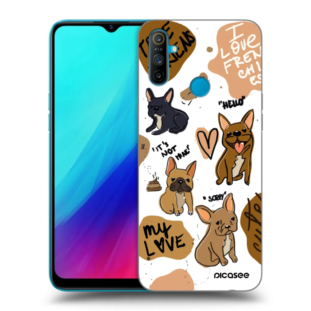 Picasee fekete szilikon tok az alábbi mobiltelefonokra Realme C3 - Frenchies