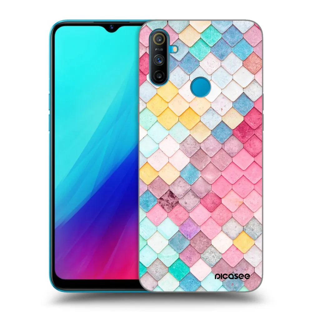 Picasee fekete szilikon tok az alábbi mobiltelefonokra Realme C3 - Colorful roof