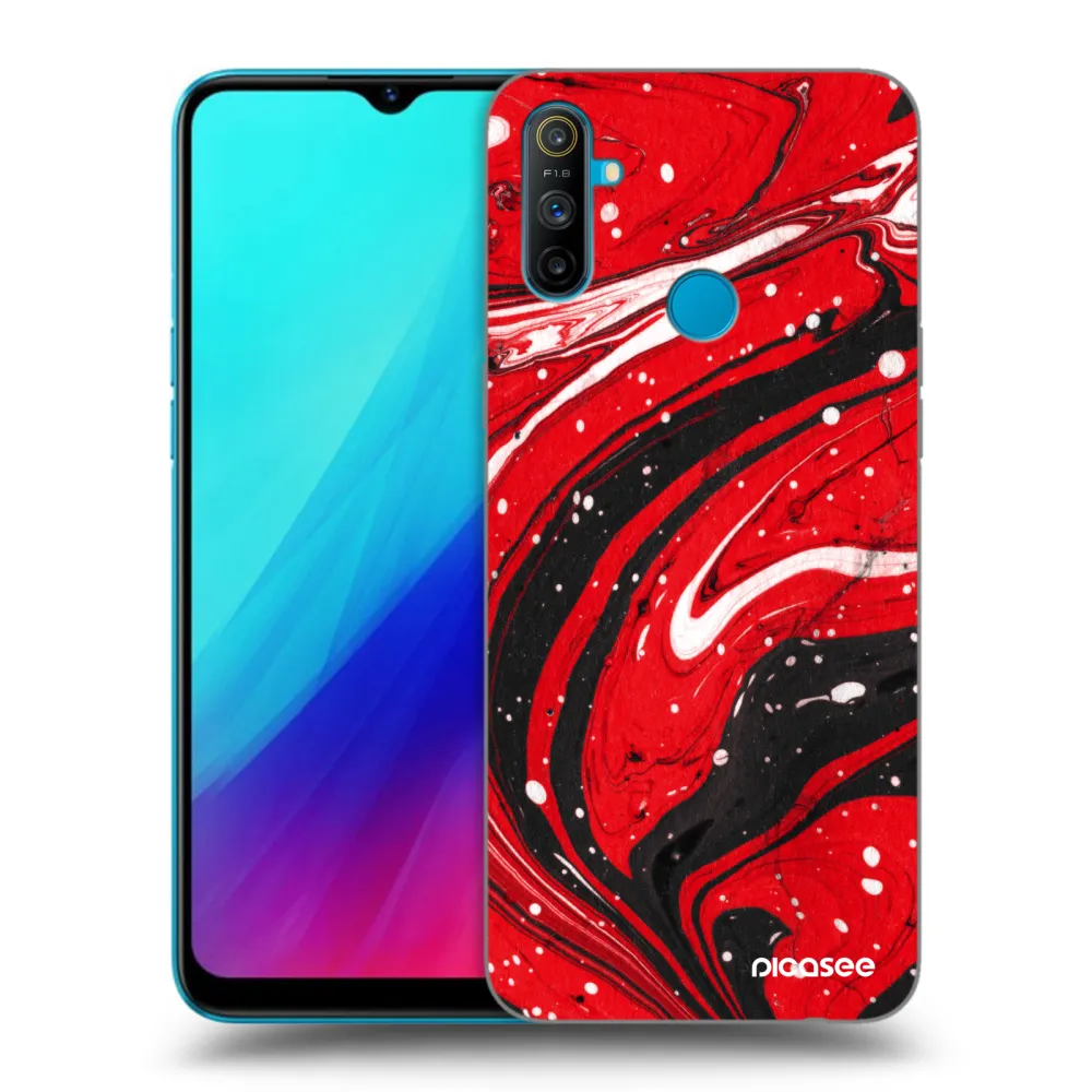 Picasee fekete szilikon tok az alábbi mobiltelefonokra Realme C3 - Red black