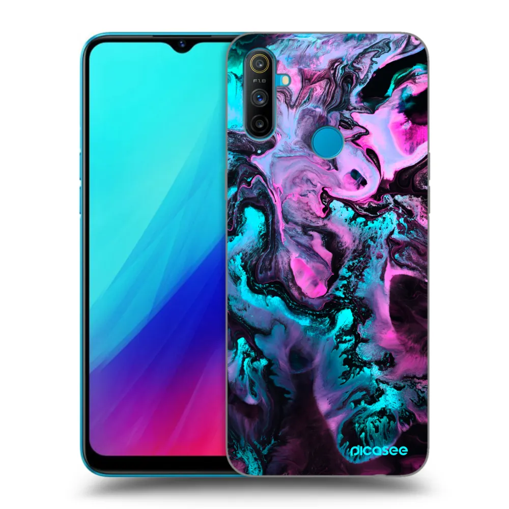 Picasee fekete szilikon tok az alábbi mobiltelefonokra Realme C3 - Lean