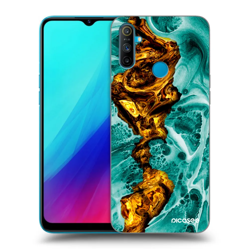 Picasee fekete szilikon tok az alábbi mobiltelefonokra Realme C3 - Goldsky
