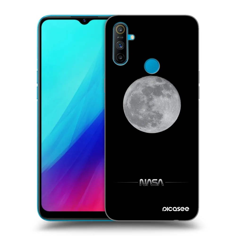 Picasee fekete szilikon tok az alábbi mobiltelefonokra Realme C3 - Moon Minimal