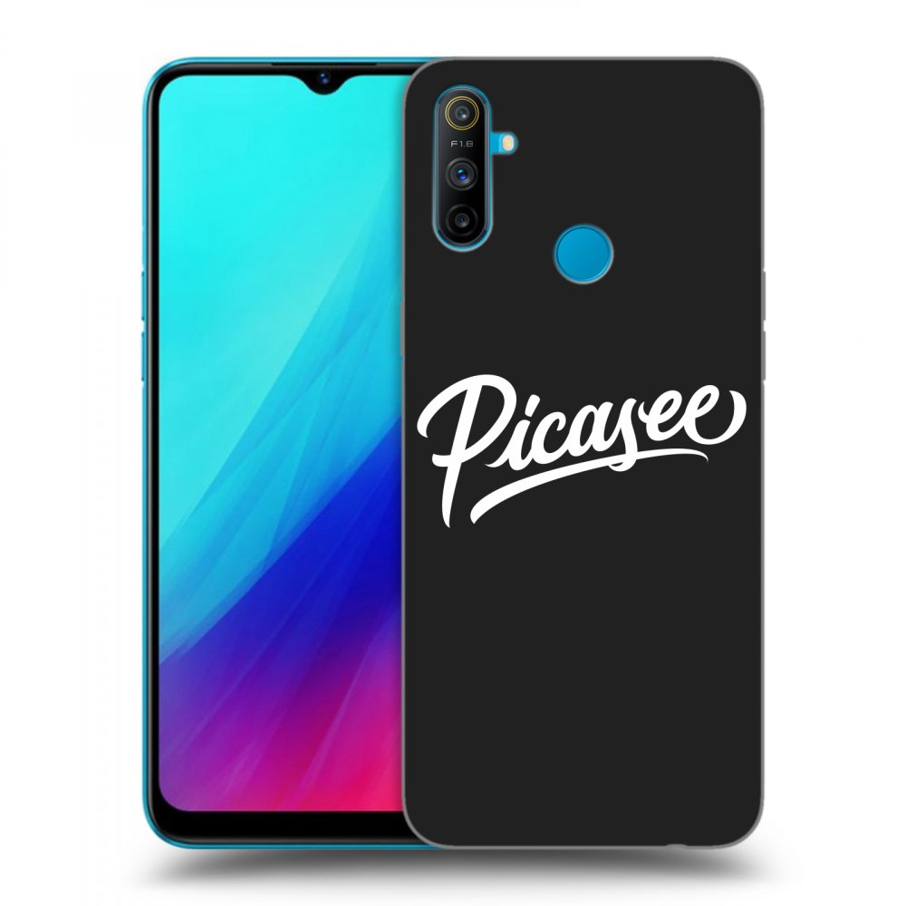 Picasee fekete szilikon tok az alábbi mobiltelefonokra Realme C3 - Picasee - old logo - white