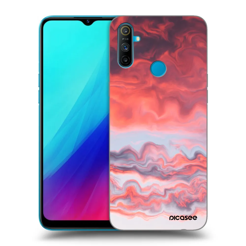 Picasee fekete szilikon tok az alábbi mobiltelefonokra Realme C3 - Sunset