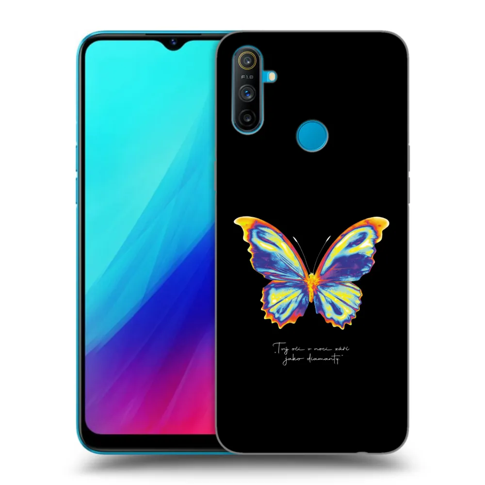 Picasee fekete szilikon tok az alábbi mobiltelefonokra Realme C3 - Diamanty Black