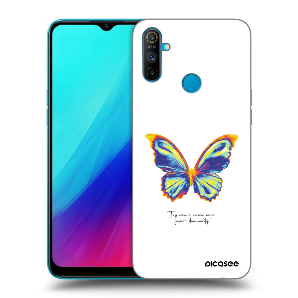 Picasee fekete szilikon tok az alábbi mobiltelefonokra Realme C3 - Diamanty White