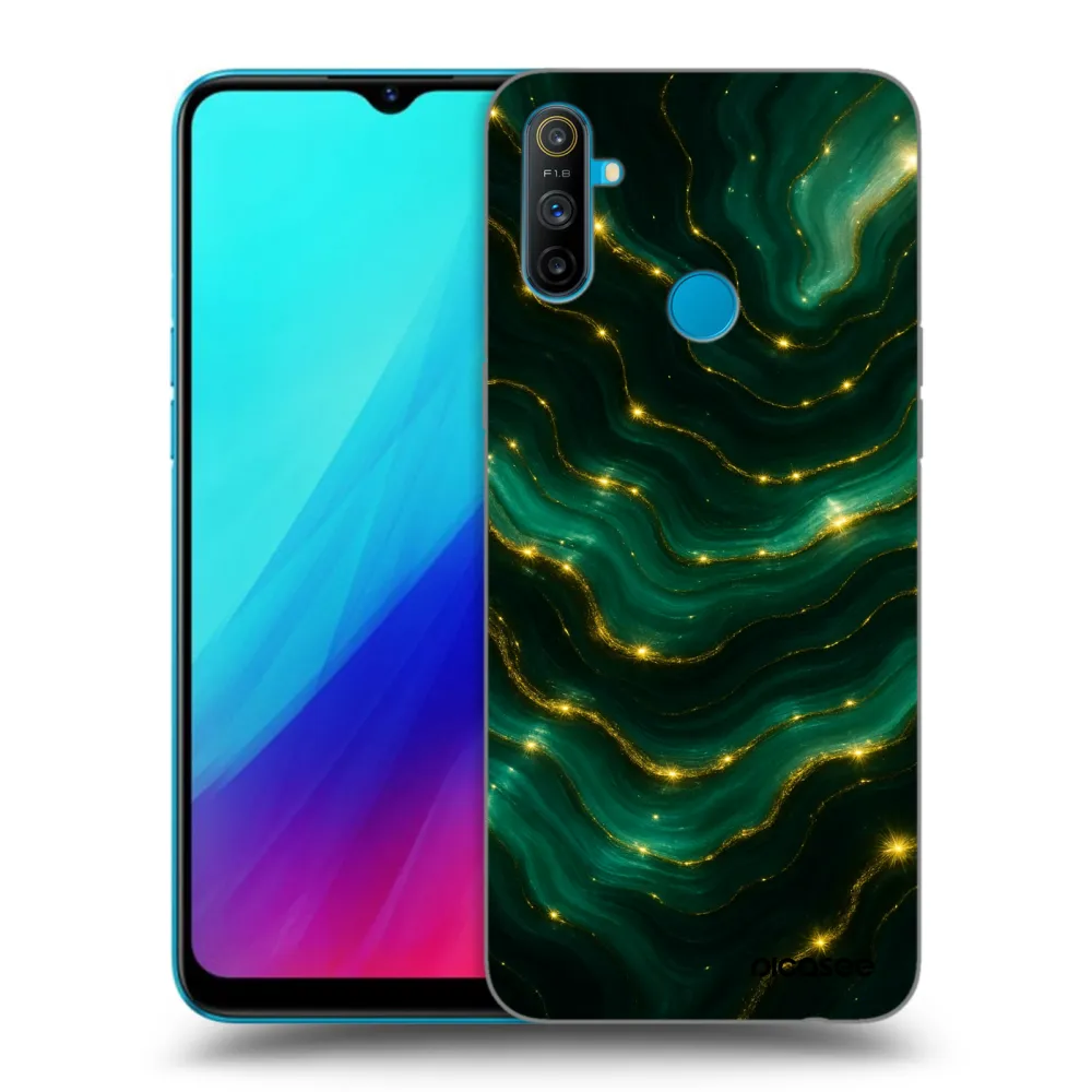 Picasee fekete szilikon tok az alábbi mobiltelefonokra Realme C3 - Emerald