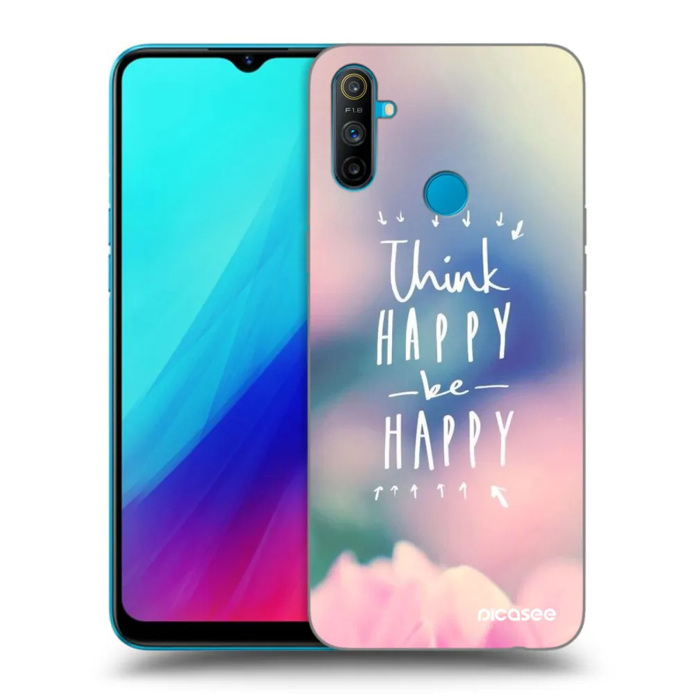 Picasee fekete szilikon tok az alábbi mobiltelefonokra Realme C3 - Think happy be happy
