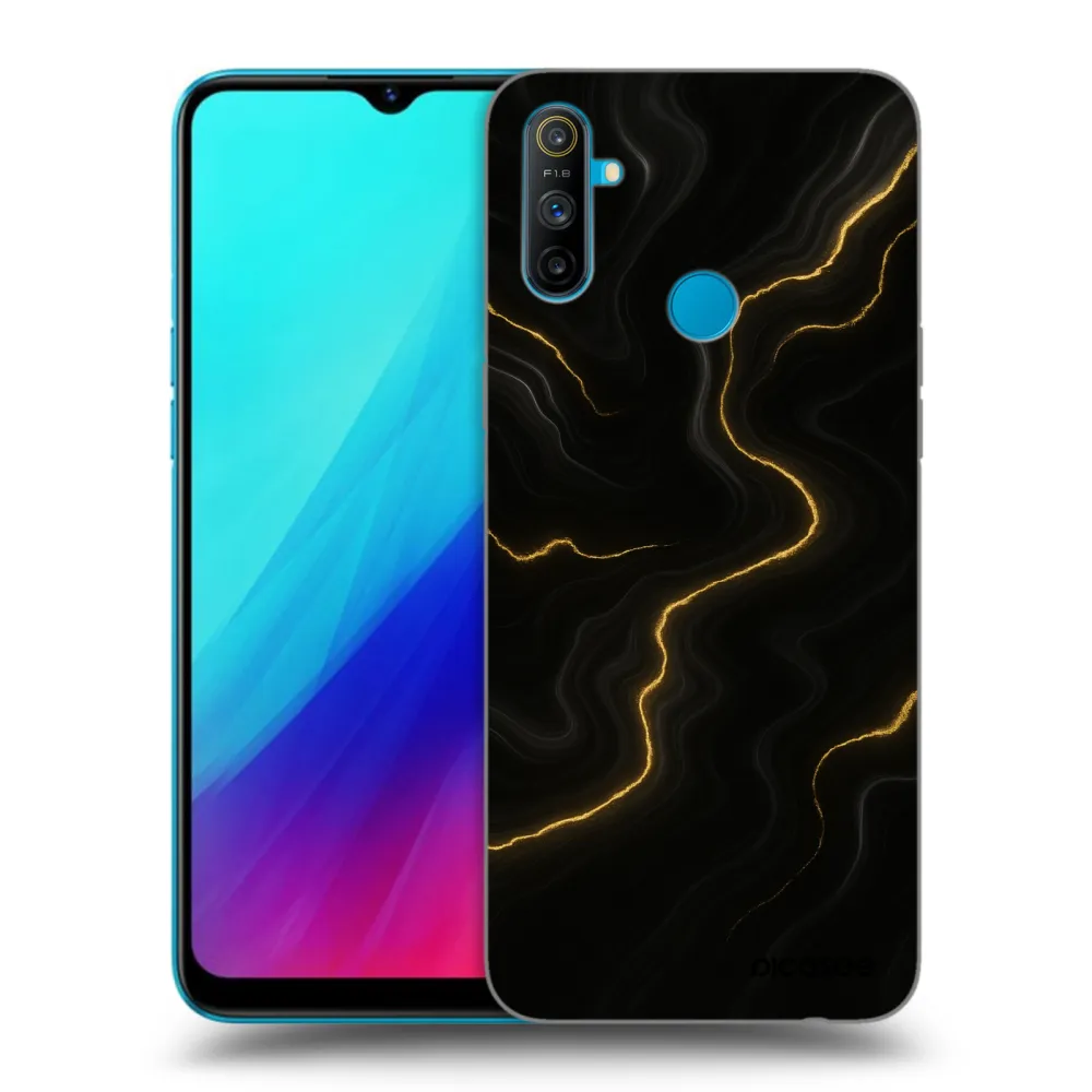 Picasee fekete szilikon tok az alábbi mobiltelefonokra Realme C3 - Thunder
