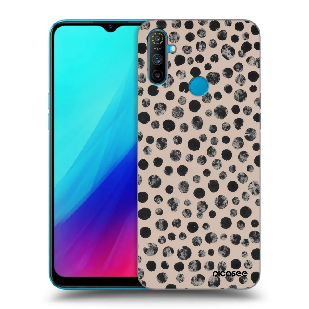 Picasee fekete szilikon tok az alábbi mobiltelefonokra Realme C3 - Dots