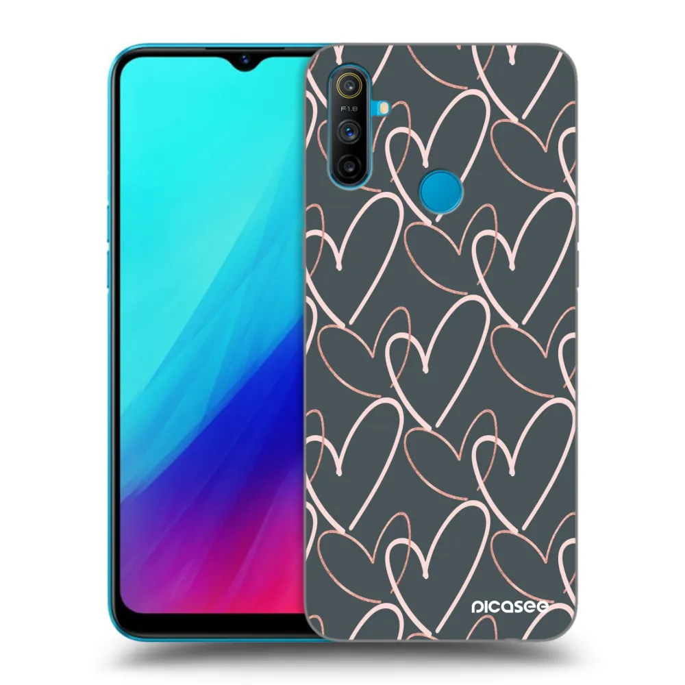 Picasee fekete szilikon tok az alábbi mobiltelefonokra Realme C3 - Lots of love