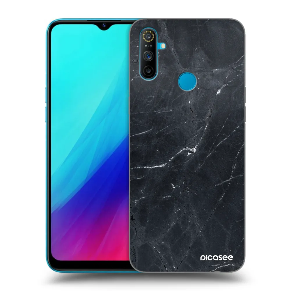 Picasee fekete szilikon tok az alábbi mobiltelefonokra Realme C3 - Black marble