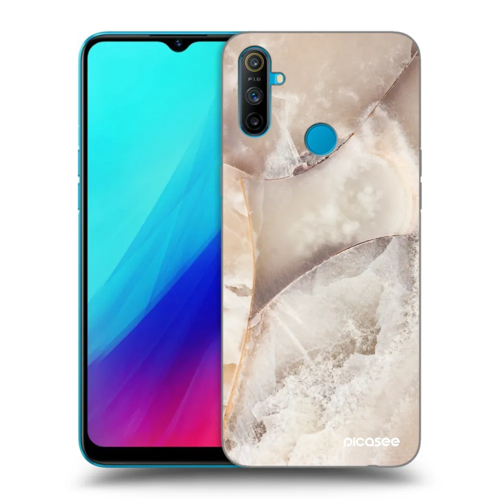 Picasee fekete szilikon tok az alábbi mobiltelefonokra Realme C3 - Cream marble