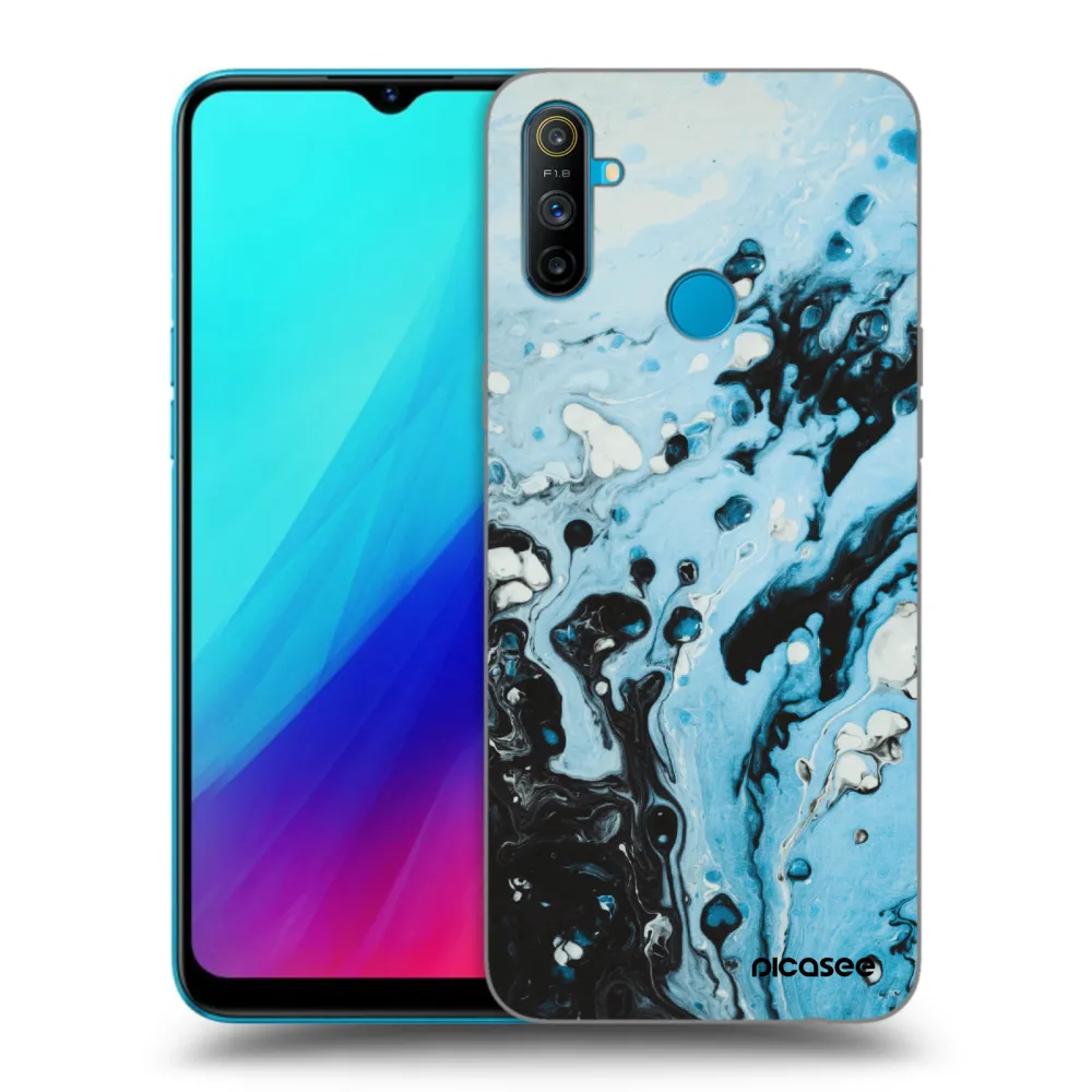 Picasee fekete szilikon tok az alábbi mobiltelefonokra Realme C3 - Organic blue