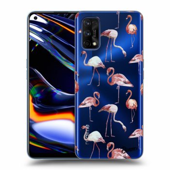 Picasee átlátszó szilikon tok az alábbi mobiltelefonokra Realme 7 Pro - Flamingos