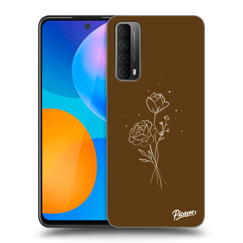 Picasee átlátszó szilikon tok az alábbi mobiltelefonokra Huawei P Smart 2021 - Brown flowers