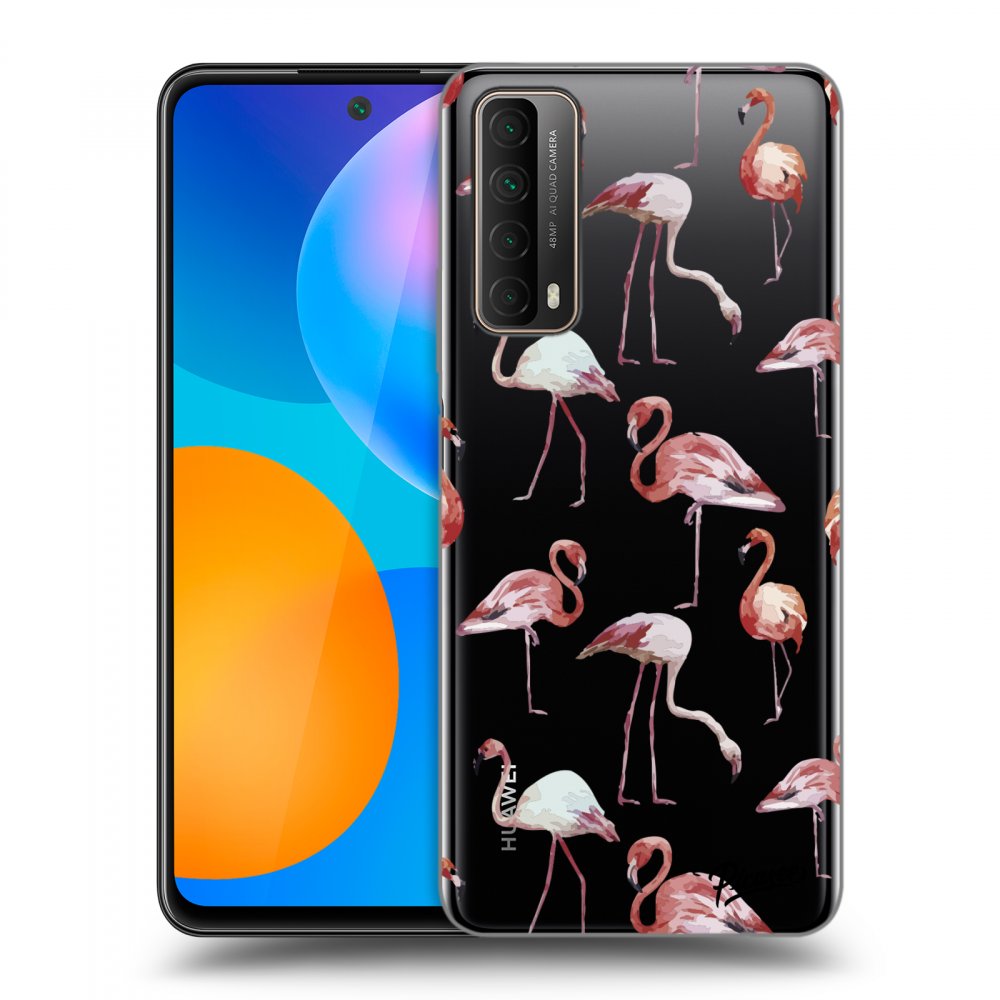 Picasee átlátszó szilikon tok az alábbi mobiltelefonokra Huawei P Smart 2021 - Flamingos