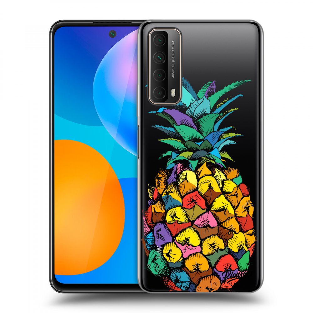 Picasee átlátszó szilikon tok az alábbi mobiltelefonokra Huawei P Smart 2021 - Pineapple