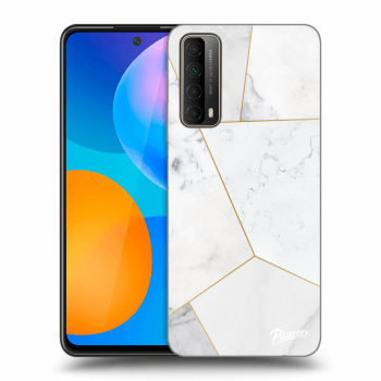 Szilikon tok erre a típusra Huawei P Smart 2021 - White tile